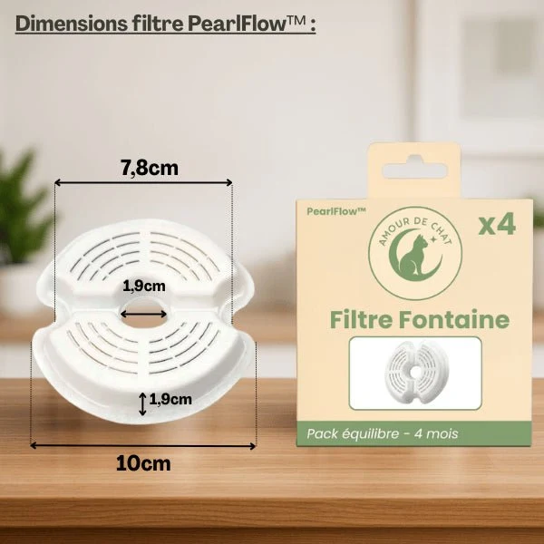 Filtre fontaine eau chat - PearlFlow™ : Microfiltrant