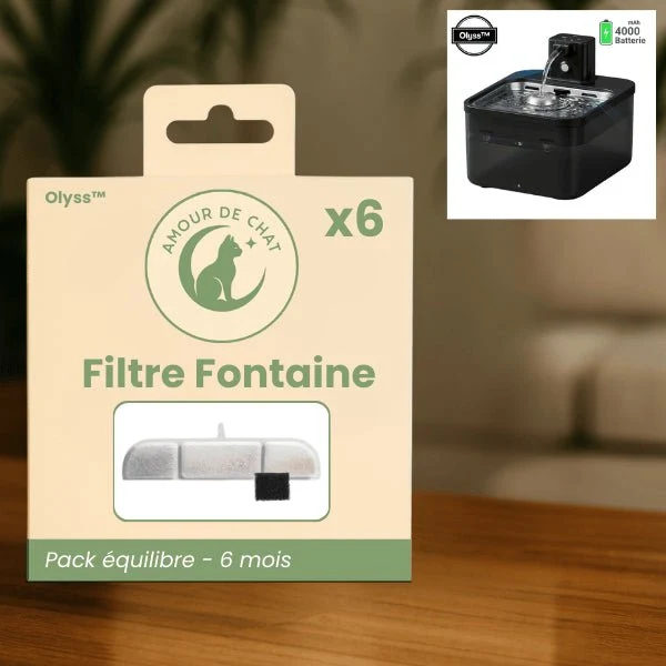 Filtre fontaine eau chats - Olyss™ : Eau purifiante