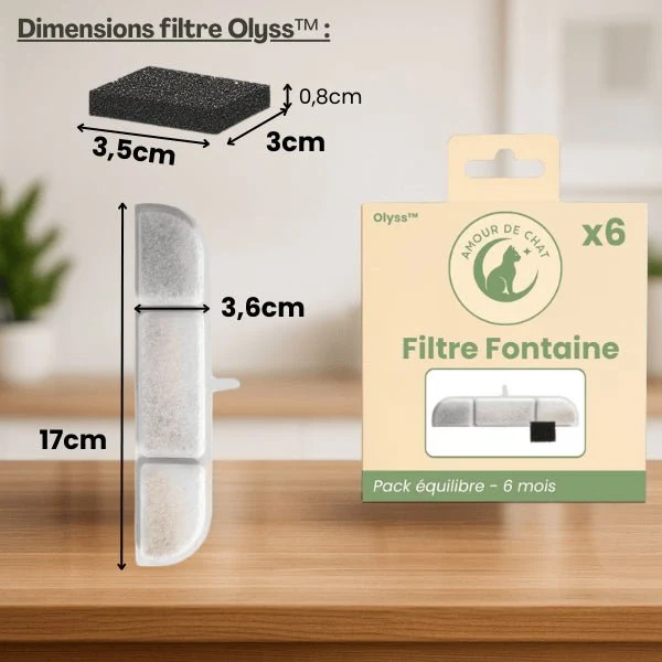 Filtre fontaine eau chats - Olyss™ : Eau purifiante