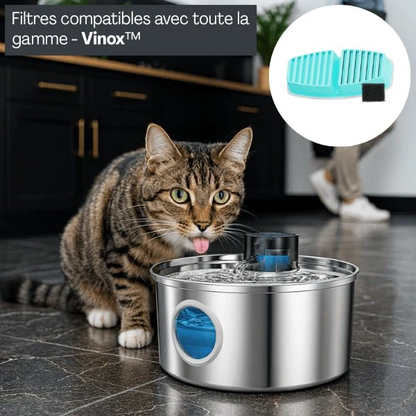 Filtre fontaine a eau pour chat - Vinox™ : Eau filtrée