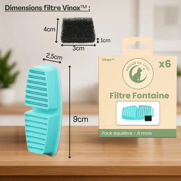 Filtre fontaine a eau pour chat - Vinox™ : Eau filtrée