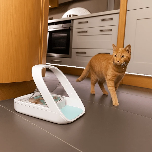 Gamelle automatique chat avec puce - MiaoMatic Puce™ : repas exclusif