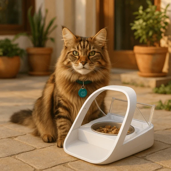 Gamelle automatique chat avec puce - MiaoMatic Puce™ : repas exclusif