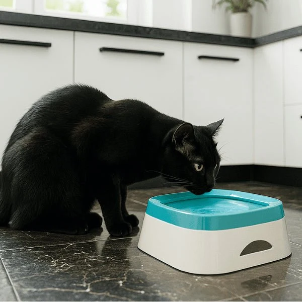 Gamelle eau chat - Vitalo™ : Anti-éclaboussures 1 L