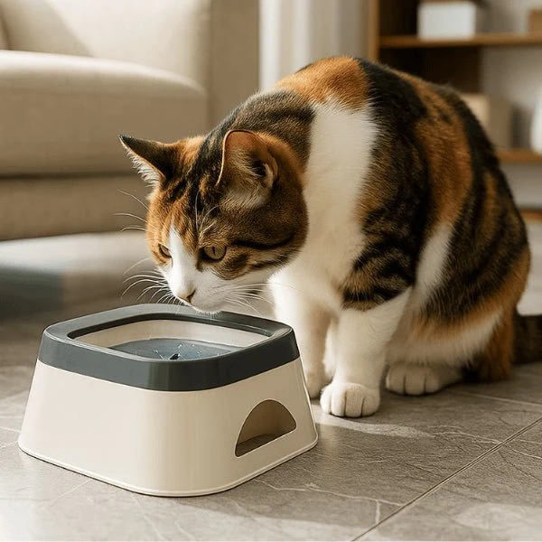 Gamelle eau chat - Vitalo™ : Anti-éclaboussures 1 L