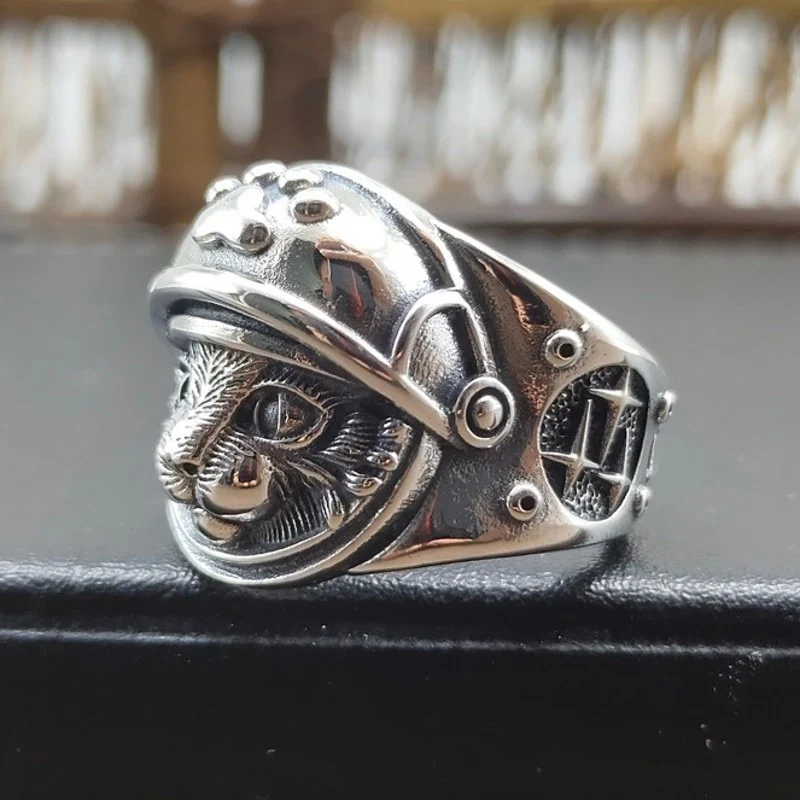 Bague chat motard