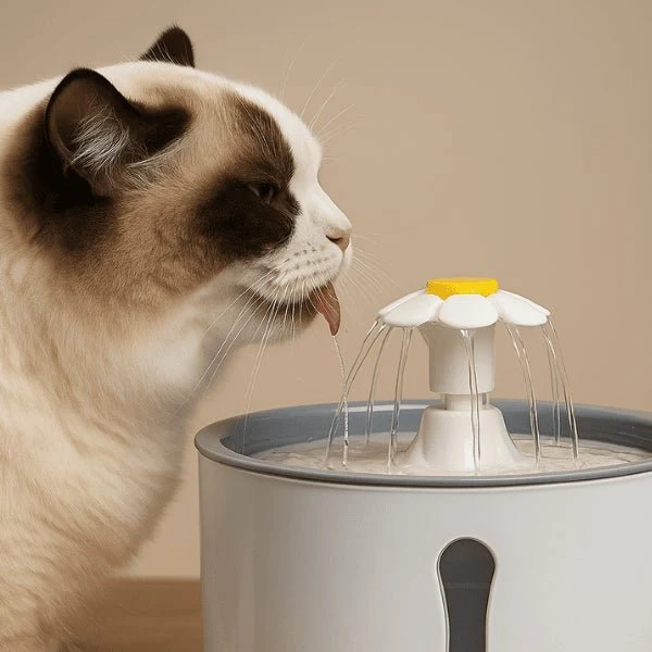 Fontaine eau chat cascade avec gamelle - Hydroflor™