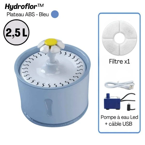 Fontaine eau chat cascade avec gamelle - Hydroflor™