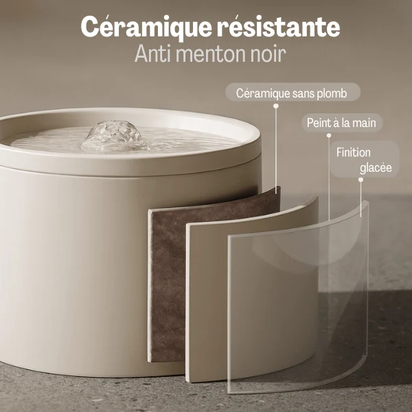 Fontaine à eau pour chat céramique silencieuse : CrystalPaws™