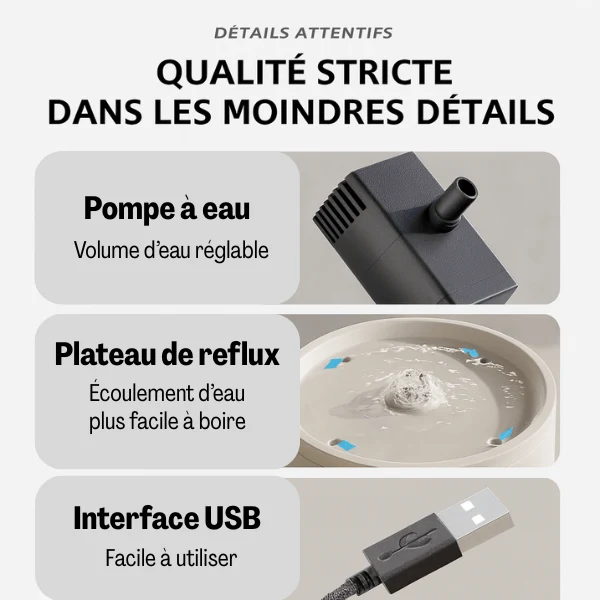 Fontaine à eau pour chat céramique silencieuse : CrystalPaws™