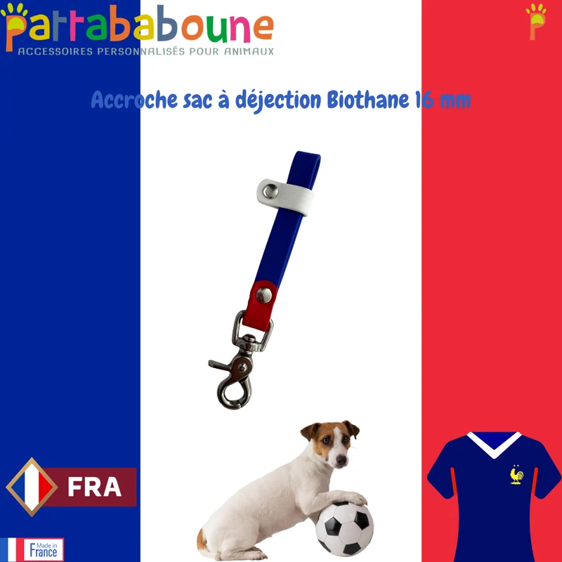 Accroche sac à déjection pour chien en biothane 16 & 25 mm
