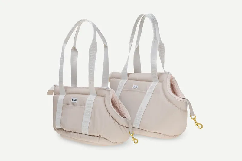 Sac pour chien, motif uni crème