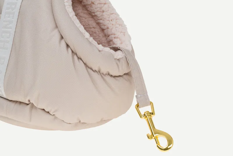 Sac pour chien, motif uni crème