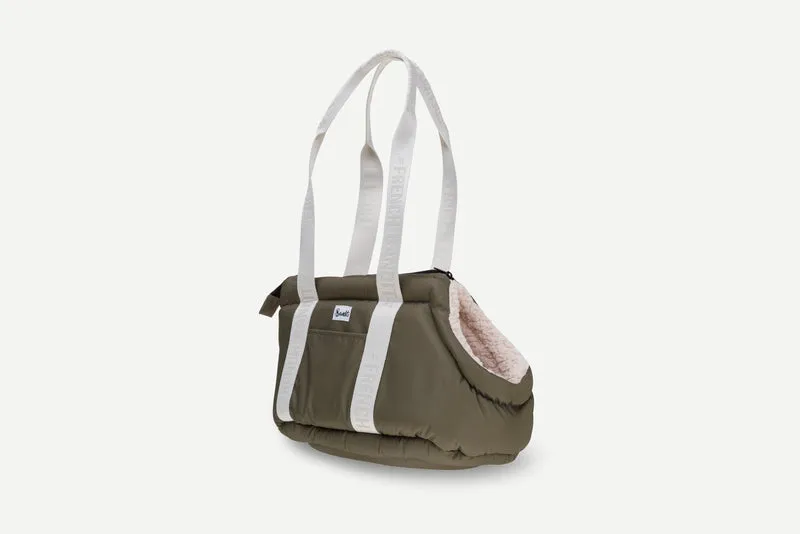Sac pour chien, motif uni kaki