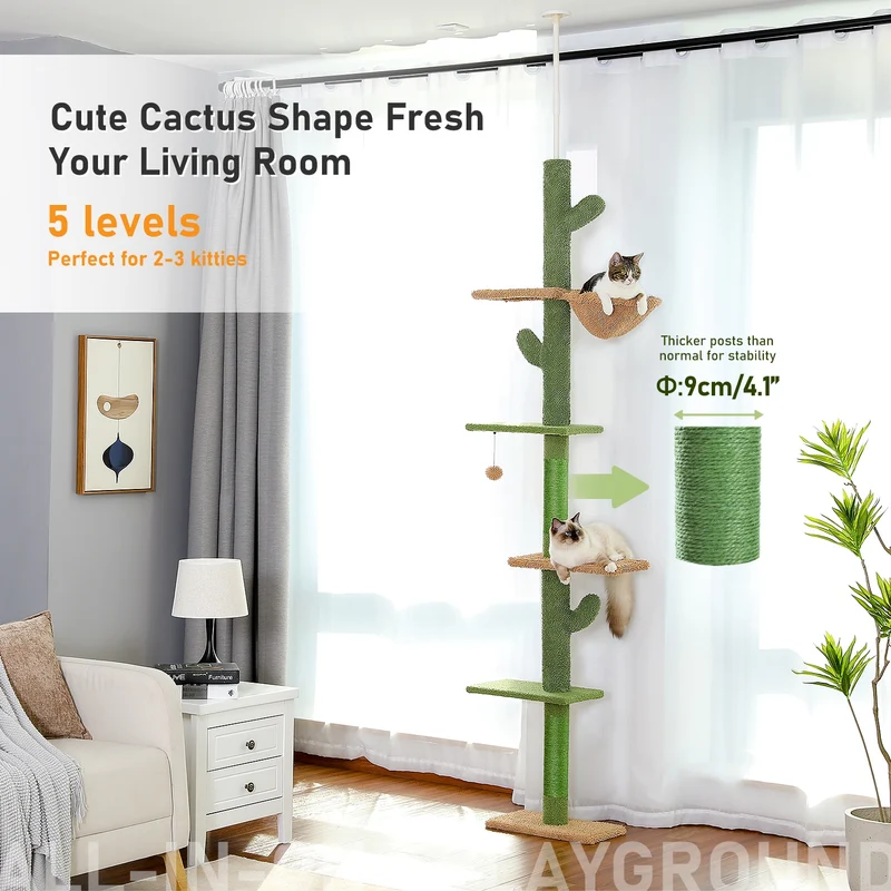 Arbre à chat ajustable 239-275cm style cactus