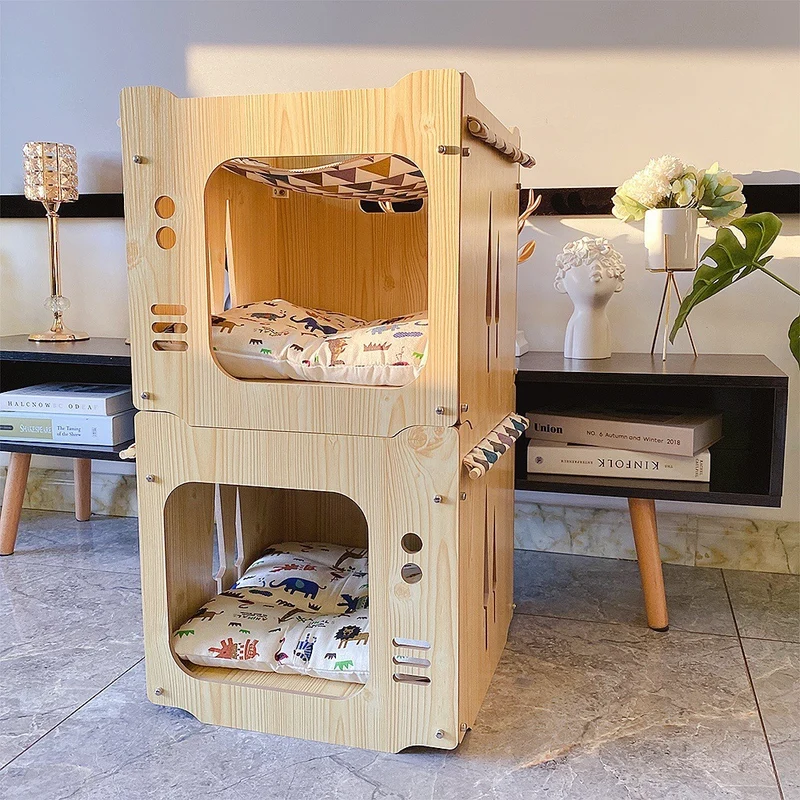 Couchage en bois pour chat
