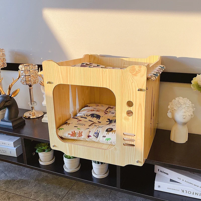 Couchage en bois pour chat