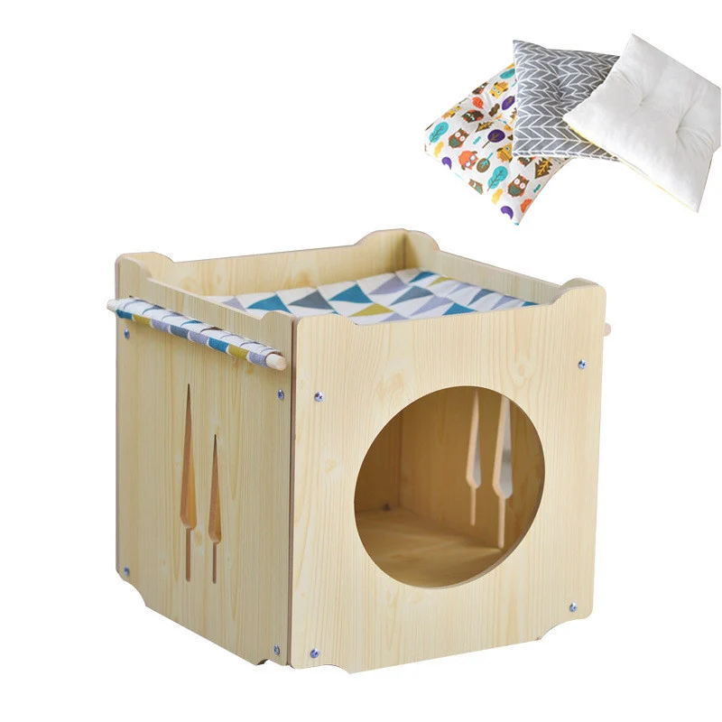Couchage en bois pour chat