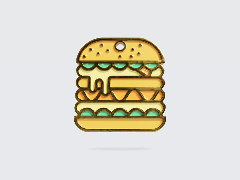 La médaille burger à graver pour chat
