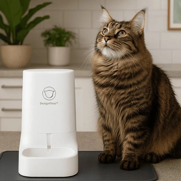 Distributeur eau chat - DesignFlow™ : Sans fil sans électricité 3,8 L