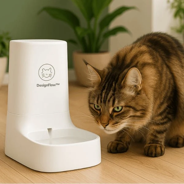Distributeur eau chat - DesignFlow™ : Sans fil sans électricité 3,8 L