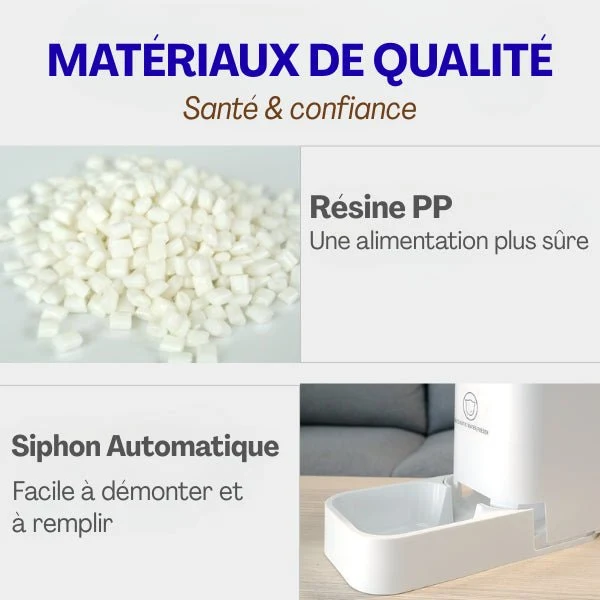 Distributeur eau chat - DesignFlow™ : Sans fil sans électricité 3,8 L