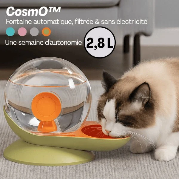 Fontaine à eau chat sans électricité - CosmO™ : Design et filtrée