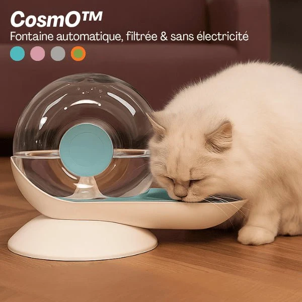 Fontaine à eau chat sans électricité - CosmO™ : Design et filtrée
