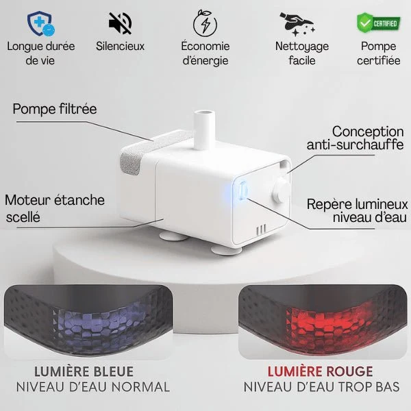Fontaine a chat - grande capacité XL filtrée & silencieuse - Royalis™