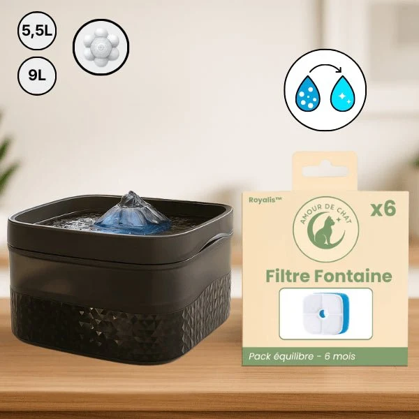 Fontaine a chat - grande capacité XL filtrée & silencieuse - Royalis™