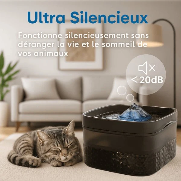 Fontaine a chat - grande capacité XL filtrée & silencieuse - Royalis™