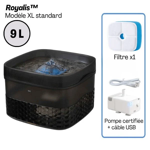 Fontaine a chat - grande capacité XL filtrée & silencieuse - Royalis™