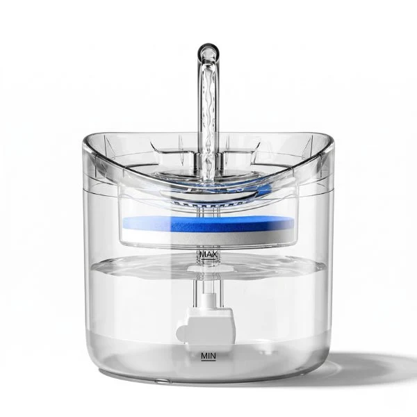 Fontaine à chat transparente à robinet – Crystalis™