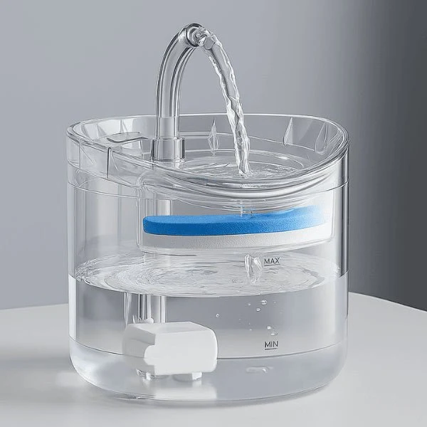 Fontaine à chat transparente à robinet – Crystalis™