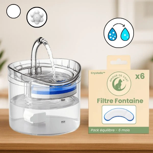Fontaine à chat transparente à robinet – Crystalis™