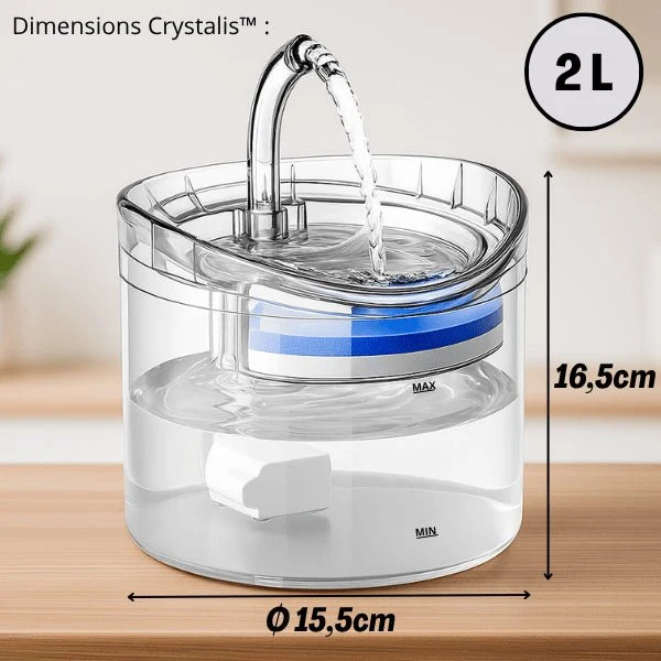 Fontaine à chat transparente à robinet – Crystalis™