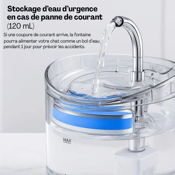 Fontaine à chat transparente à robinet – Crystalis™