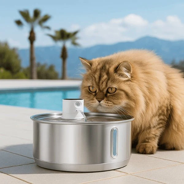 Fontaine pour chat - intelligente sans fil en inox – Catronic™