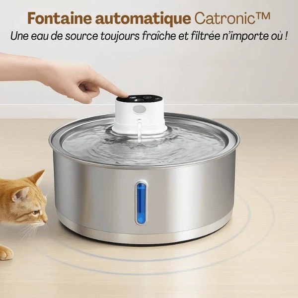 Fontaine pour chat - intelligente sans fil en inox – Catronic™