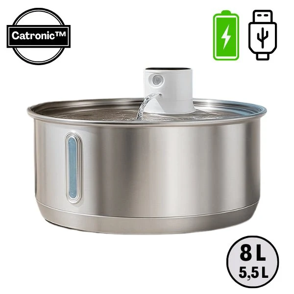 Fontaine pour chat - intelligente sans fil en inox – Catronic™