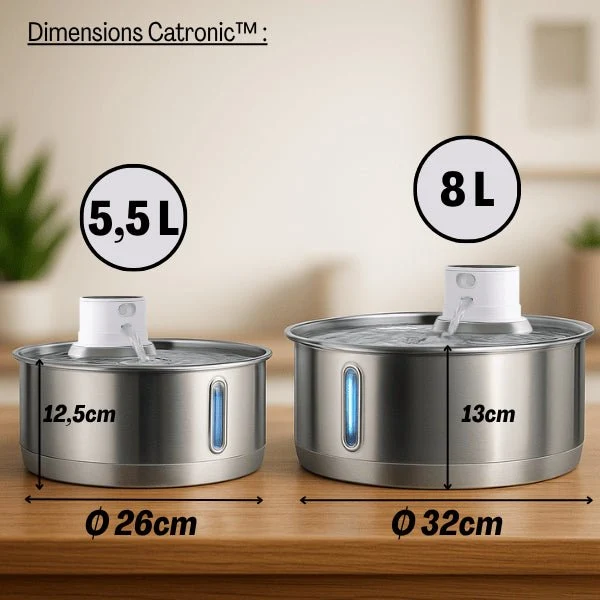 Fontaine pour chat - intelligente sans fil en inox – Catronic™