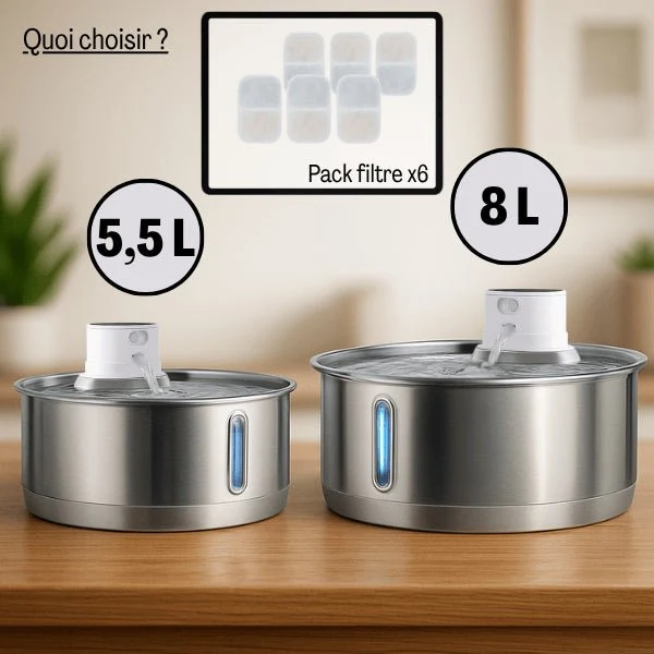 Fontaine pour chat - intelligente sans fil en inox – Catronic™