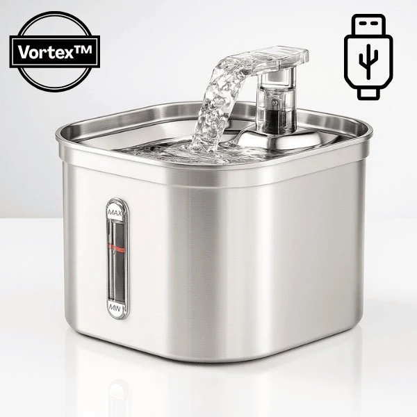 Fontaine chat en inox automatique – Vortex™
