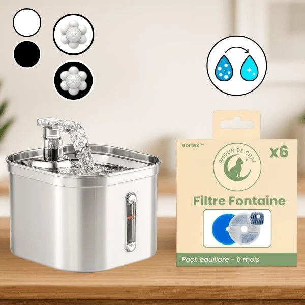 Fontaine chat en inox automatique – Vortex™