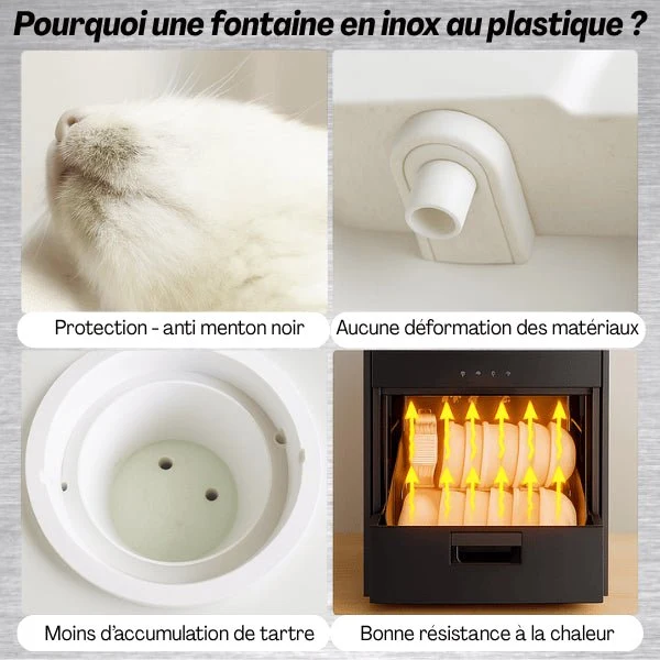 Fontaine chat en inox automatique – Vortex™