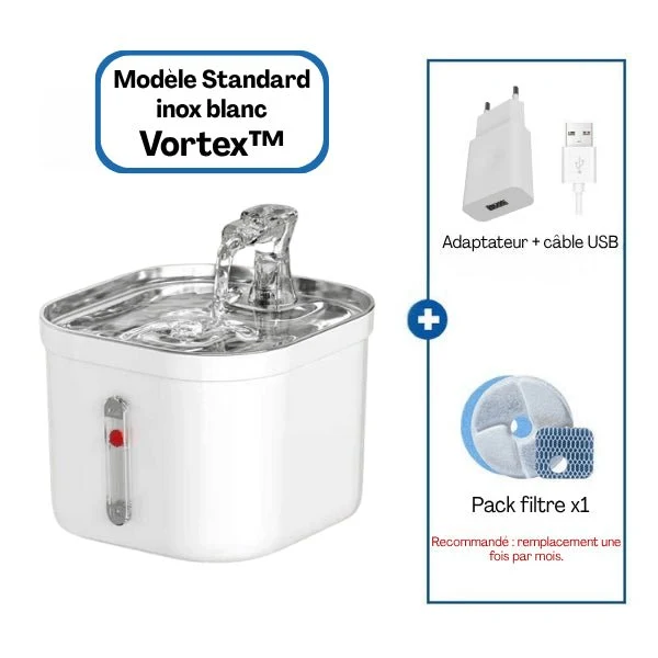 Fontaine chat en inox automatique – Vortex™