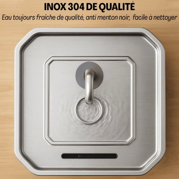 Fontaine à eau chat connectée sans fil en inox - Oconnect™
