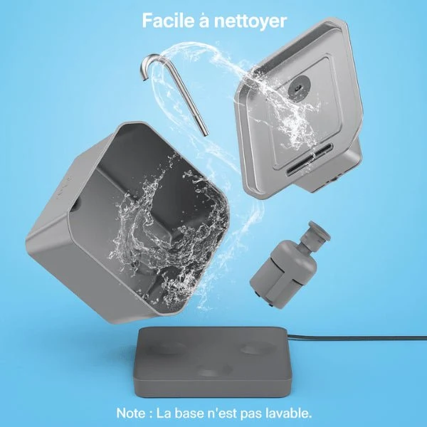 Fontaine à eau chat connectée sans fil en inox - Oconnect™