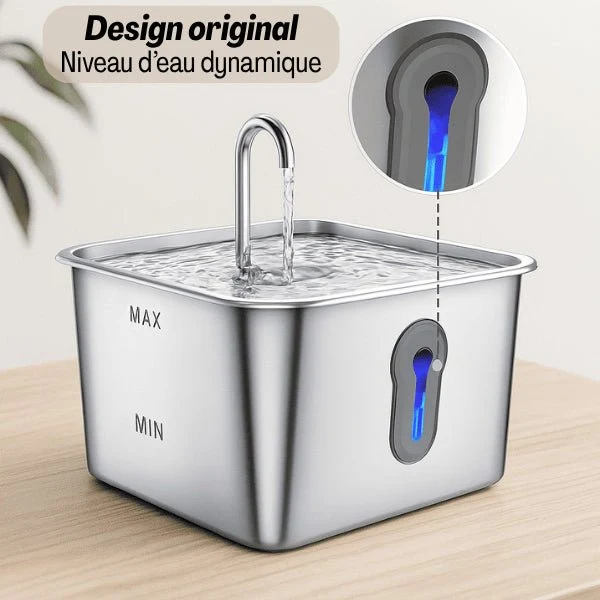 Fontaine à eau chat connectée sans fil en inox - Oconnect™