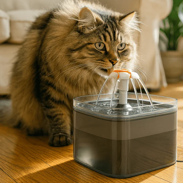 Fontaine à eau pour chat - cascade silencieuse à LED - PearlFlow™